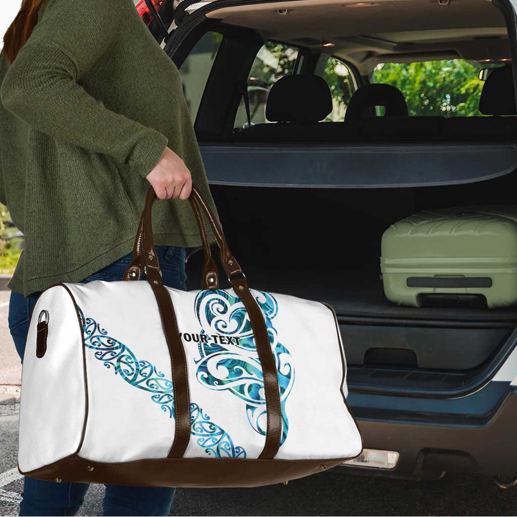 All White Maori Tribal Tattoo Personalised Travel Bag Polynesian Style - Polynesian Pride