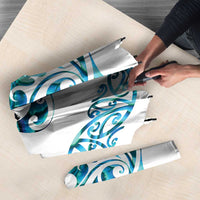 All White Maori Tribal Tattoo Personalised Umbrella Polynesian Style - Polynesian Pride