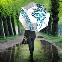All White Maori Tribal Tattoo Personalised Umbrella Polynesian Style - Polynesian Pride