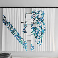 All White Maori Tribal Tattoo Personalised Window Curtain Polynesian Style