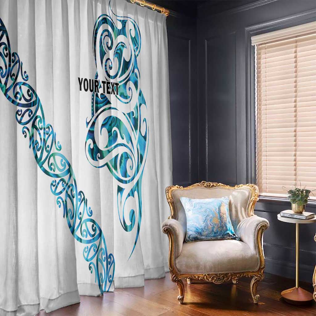 All White Maori Tribal Tattoo Personalised Window Curtain Polynesian Style