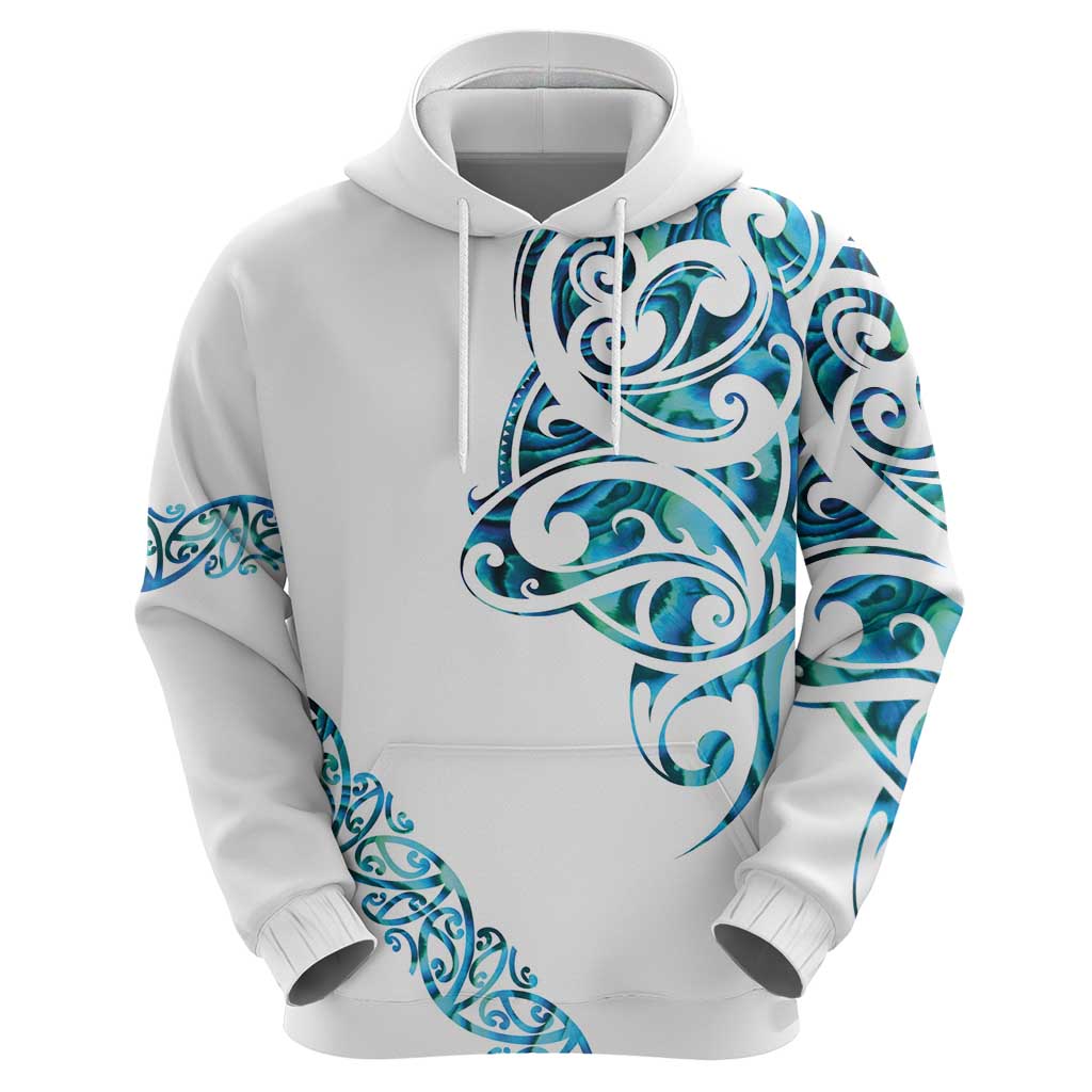 All White Maori Tribal Tattoo Personalised Zip Hoodie Polynesian Style