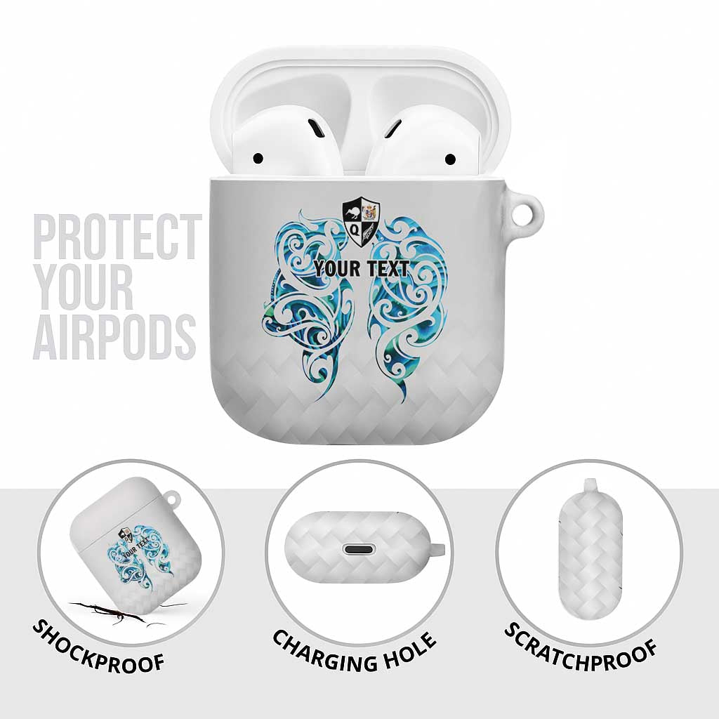 Queensland Maori Kiwi Personalised AirPods Case Ma Kakariki Papua Shell Maori Tribal Tattoo - Polynesian Pride