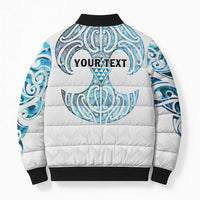 Queensland Maori Kiwi Personalised Bomber Puffer Jacket Ma Kakariki Papua Shell Maori Tribal Tattoo - Polynesian Pride