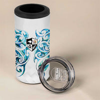 Queensland Maori Kiwi Personalised 4 in 1 Can Cooler Tumbler Ma Kakariki Papua Shell Maori Tribal Tattoo