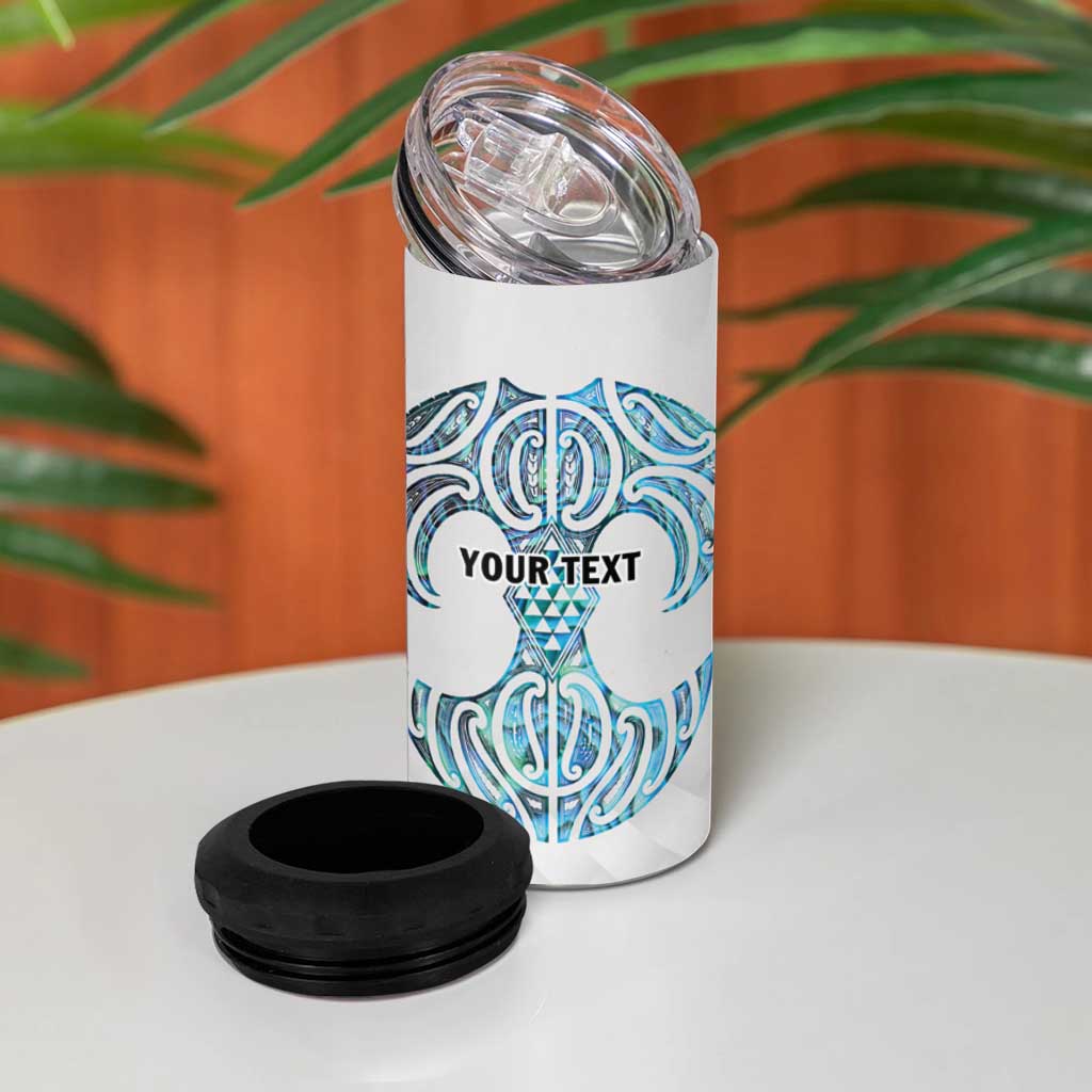 Queensland Maori Kiwi Personalised 4 in 1 Can Cooler Tumbler Ma Kakariki Papua Shell Maori Tribal Tattoo