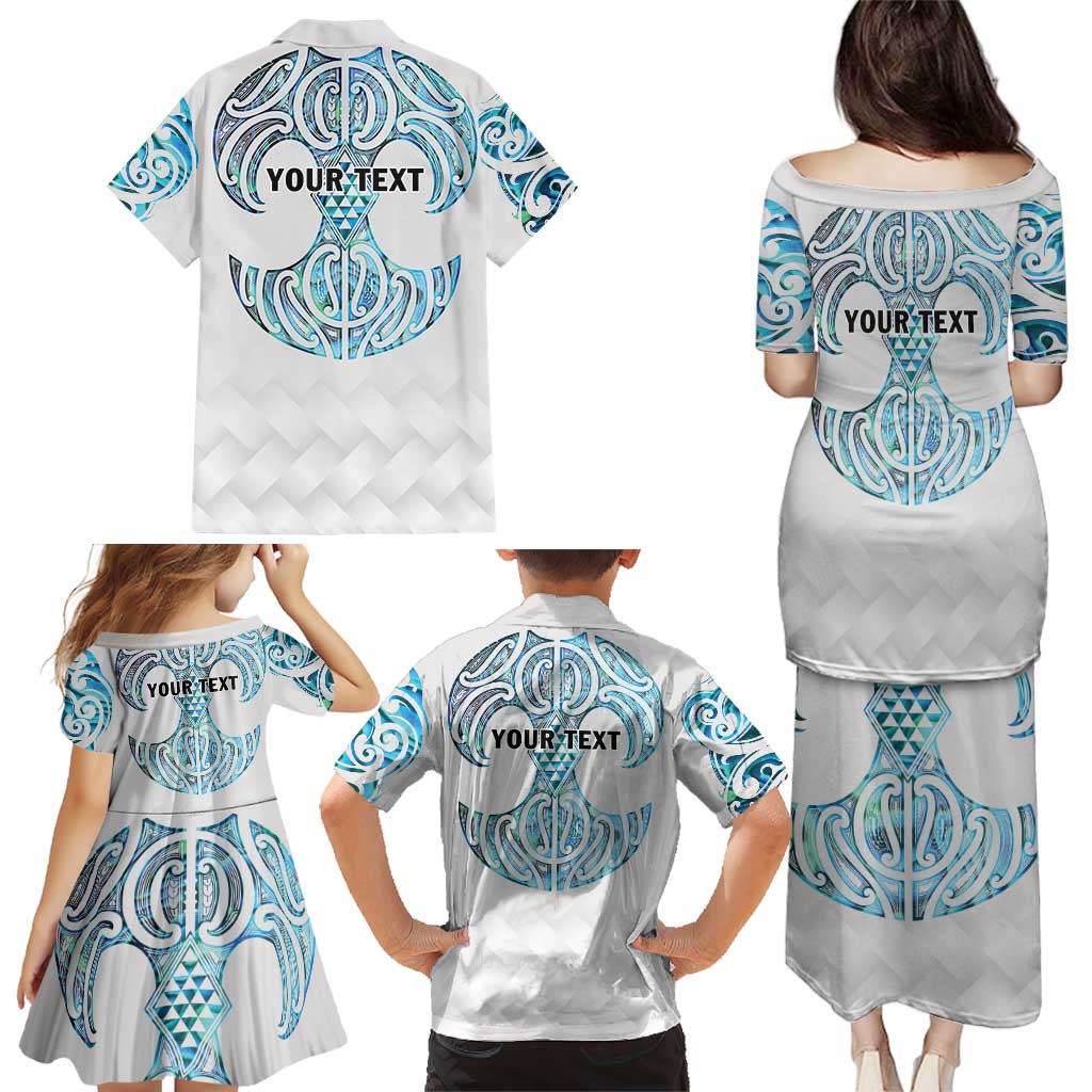 Queensland Maori Kiwi Personalised Family Matching Puletasi and Hawaiian Shirt Ma Kakariki Papua Shell Maori Tribal Tattoo LT9 - Polynesian Pride