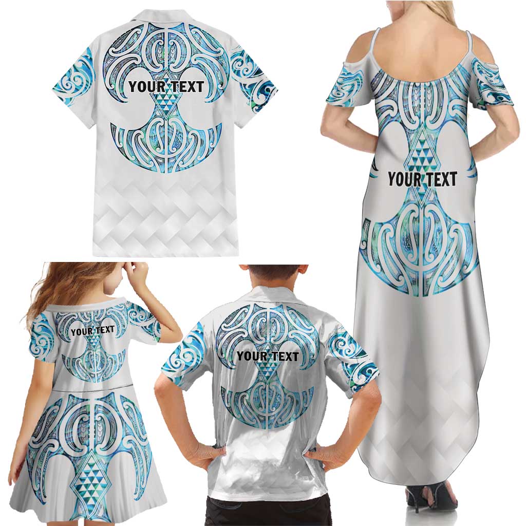 Queensland Maori Kiwi Personalised Family Matching Summer Maxi Dress and Hawaiian Shirt Ma Kakariki Papua Shell Maori Tribal Tattoo LT9 - Polynesian Pride