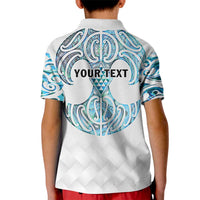Queensland Maori Kiwi Personalised Kid Polo Shirt Ma Kakariki Papua Shell Maori Tribal Tattoo LT9 - Polynesian Pride