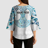 Queensland Maori Kiwi Personalised Kimono Sleeve Blouse Ma Kakariki Papua Shell Maori Tribal Tattoo - Polynesian Pride
