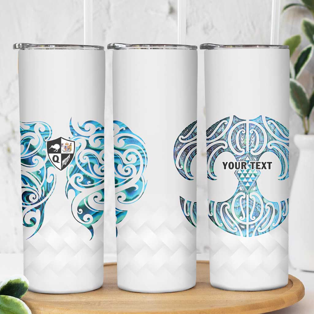 Queensland Maori Kiwi Personalised Skinny Tumbler Ma Kakariki Papua Shell Maori Tribal Tattoo