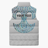 Queensland Maori Kiwi Personalised Sleeveless Puffer Jacket Ma Kakariki Papua Shell Maori Tribal Tattoo - Polynesian Pride