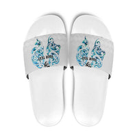 Queensland Maori Kiwi Personalised Slide Sandals Ma Kakariki Papua Shell Maori Tribal Tattoo - Polynesian Pride