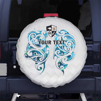 Queensland Maori Kiwi Personalised Spare Tire Cover Ma Kakariki Papua Shell Maori Tribal Tattoo LT9 No hole White - Polynesian Pride