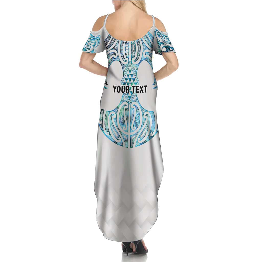 Queensland Maori Kiwi Personalised Summer Maxi Dress Ma Kakariki Papua Shell Maori Tribal Tattoo LT9 - Polynesian Pride