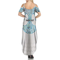 Queensland Maori Kiwi Personalised Summer Maxi Dress Ma Kakariki Papua Shell Maori Tribal Tattoo LT9 - Polynesian Pride