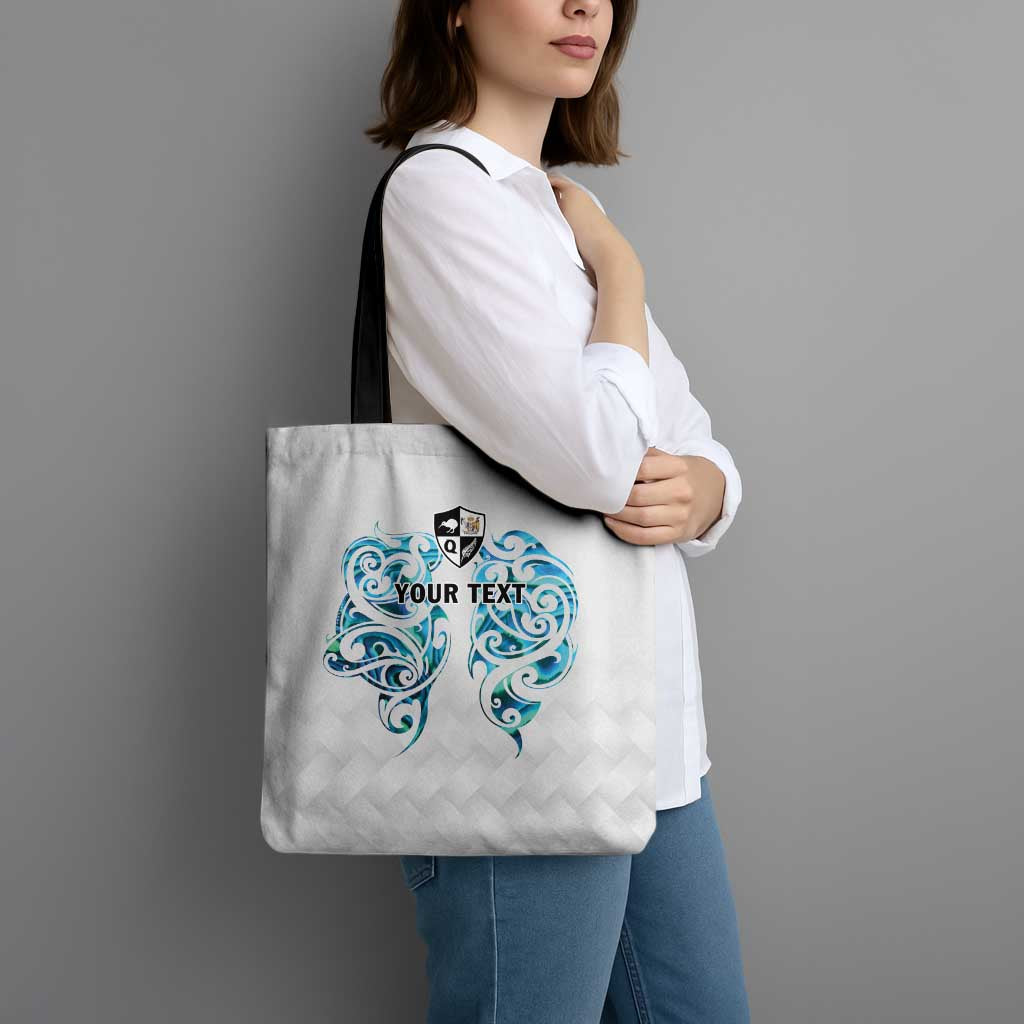 Queensland Maori Kiwi Personalised Tote Bag Ma Kakariki Papua Shell Maori Tribal Tattoo - Polynesian Pride