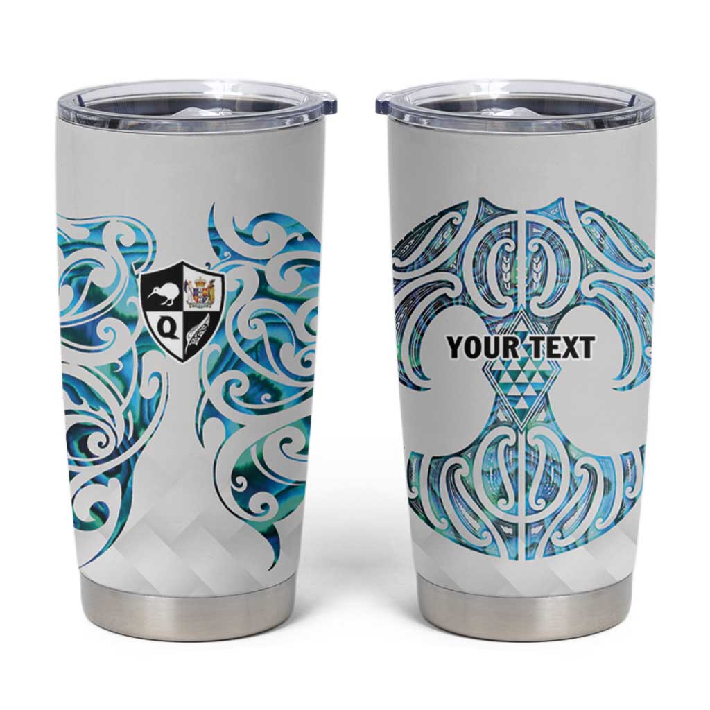 Queensland Maori Kiwi Personalised Tumbler Cup Ma Kakariki Papua Shell Maori Tribal Tattoo LT9 White - Polynesian Pride