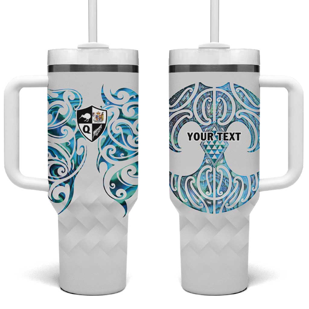 Queensland Maori Kiwi Personalised Tumbler With Handle Ma Kakariki Papua Shell Maori Tribal Tattoo