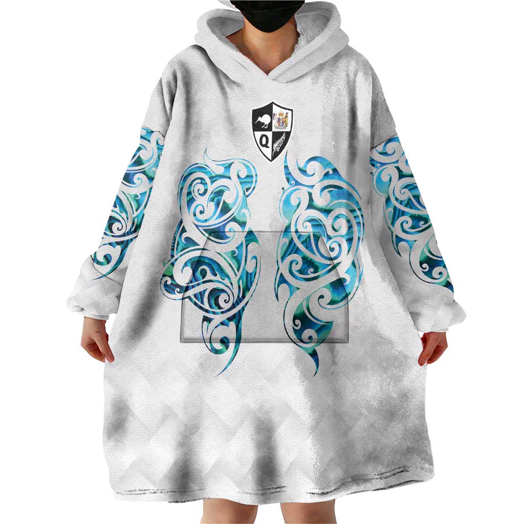 Queensland Maori Kiwi Personalised Wearable Blanket Hoodie Ma Kakariki Papua Shell Maori Tribal Tattoo LT9 - Polynesian Pride