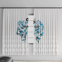 Queensland Maori Kiwi Personalised Window Curtain Ma Kakariki Papua Shell Maori Tribal Tattoo