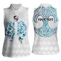 Queensland Maori Kiwi Personalised Women Sleeveless Polo Shirt Ma Kakariki Papua Shell Maori Tribal Tattoo LT9 - Polynesian Pride