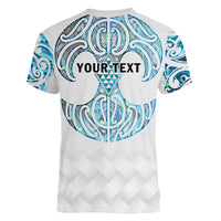 Queensland Maori Kiwi Personalised Women V-Neck T-Shirt Ma Kakariki Papua Shell Maori Tribal Tattoo LT9 - Polynesian Pride