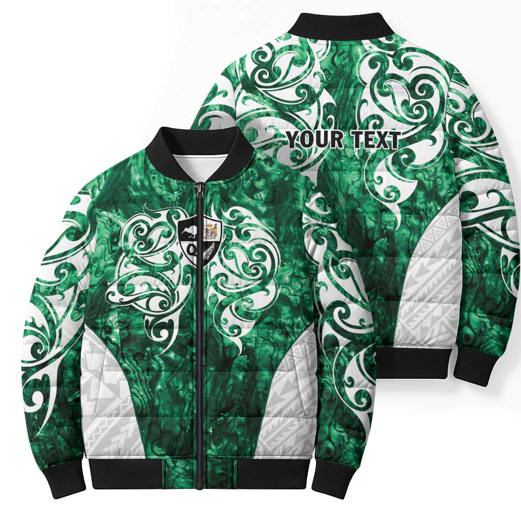 Queensland Maori Kiwi Personalised Bomber Puffer Jacket Kikirangi Papua Shell Maori Tribal Tattoo - Polynesian Pride