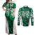 Queensland Maori Kiwi Personalised Couples Matching Off Shoulder Maxi Dress and Long Sleeve Button Shirt Kikirangi Papua Shell Maori Tribal Tattoo
