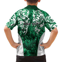 Queensland Maori Kiwi Personalised Family Matching Off Shoulder Maxi Dress and Hawaiian Shirt Kikirangi Papua Shell Maori Tribal Tattoo LT9 - Polynesian Pride
