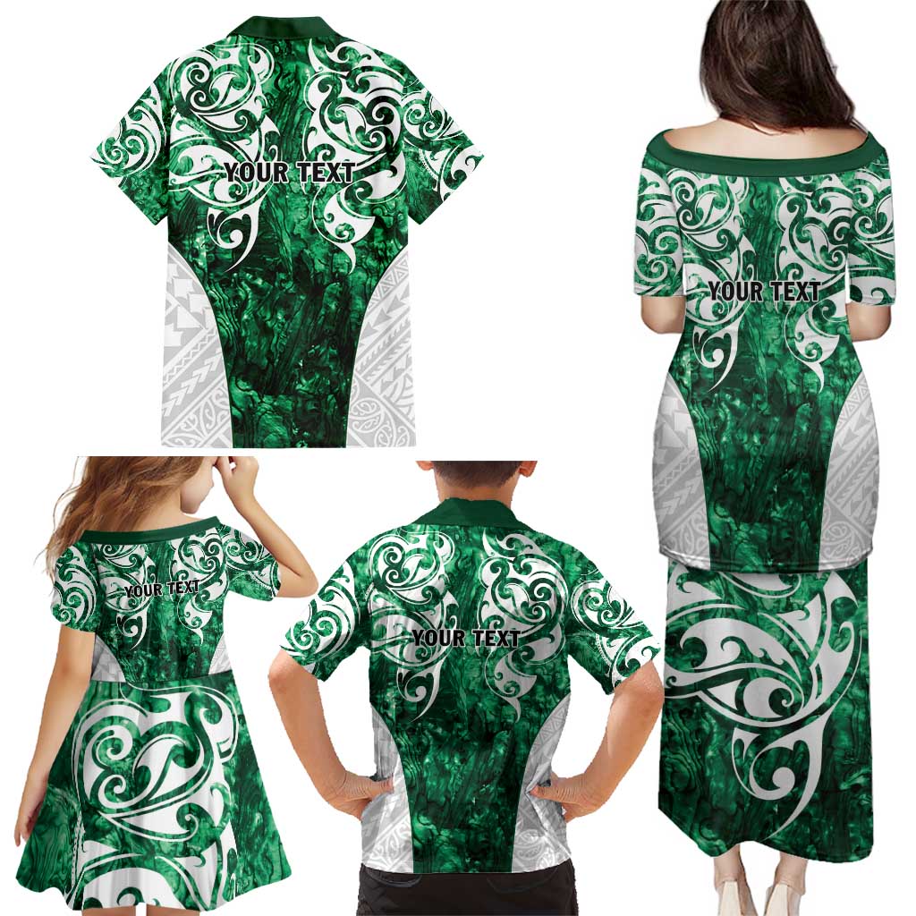 Queensland Maori Kiwi Personalised Family Matching Puletasi and Hawaiian Shirt Kikirangi Papua Shell Maori Tribal Tattoo LT9 - Polynesian Pride