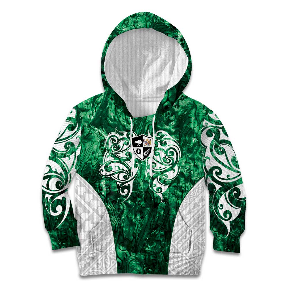 Queensland Maori Kiwi Personalised Kid Hoodie Kikirangi Papua Shell Maori Tribal Tattoo
