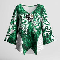 Queensland Maori Kiwi Personalised Kimono Sleeve Blouse Kikirangi Papua Shell Maori Tribal Tattoo - Polynesian Pride