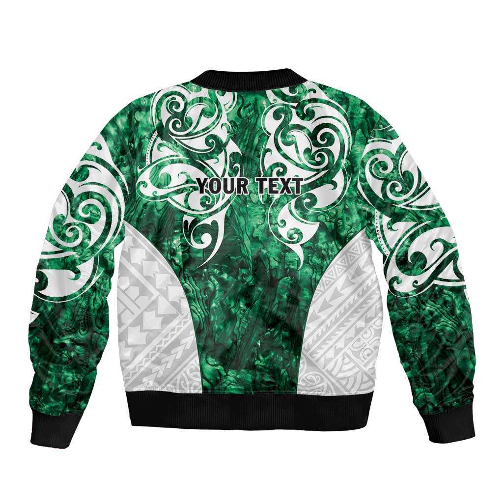 Queensland Maori Kiwi Personalised Sleeve Zip Bomber Jacket Kikirangi Papua Shell Maori Tribal Tattoo LT9 - Polynesian Pride