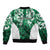 Queensland Maori Kiwi Personalised Sleeve Zip Bomber Jacket Kikirangi Papua Shell Maori Tribal Tattoo