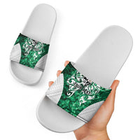 Queensland Maori Kiwi Personalised Slide Sandals Kikirangi Papua Shell Maori Tribal Tattoo - Polynesian Pride