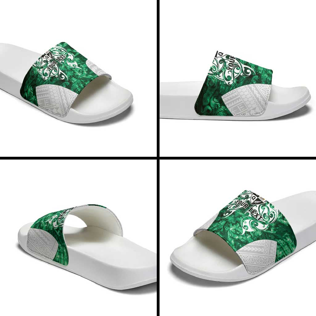 Queensland Maori Kiwi Personalised Slide Sandals Kikirangi Papua Shell Maori Tribal Tattoo - Polynesian Pride