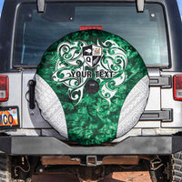 Queensland Maori Kiwi Personalised Spare Tire Cover Kikirangi Papua Shell Maori Tribal Tattoo LT9 Green - Polynesian Pride