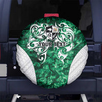 Queensland Maori Kiwi Personalised Spare Tire Cover Kikirangi Papua Shell Maori Tribal Tattoo LT9 No hole Green - Polynesian Pride