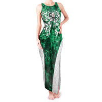 Queensland Maori Kiwi Personalised Tank Maxi Dress Kikirangi Papua Shell Maori Tribal Tattoo LT9 Women Green - Polynesian Pride