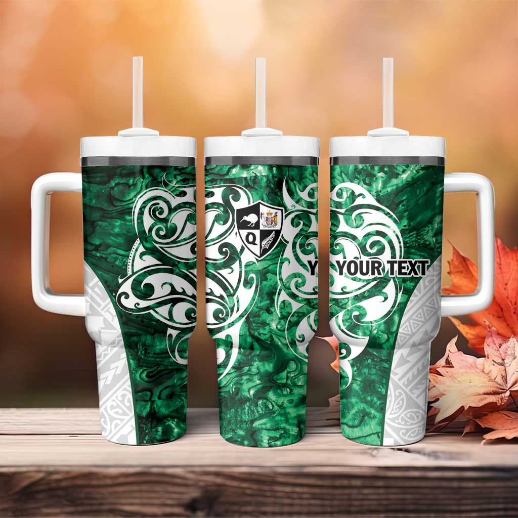 Queensland Maori Kiwi Personalised Tumbler With Handle Kikirangi Papua Shell Maori Tribal Tattoo