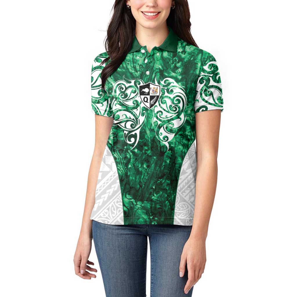 Queensland Maori Kiwi Personalised Women Polo Shirt Kikirangi Papua Shell Maori Tribal Tattoo LT9 - Polynesian Pride