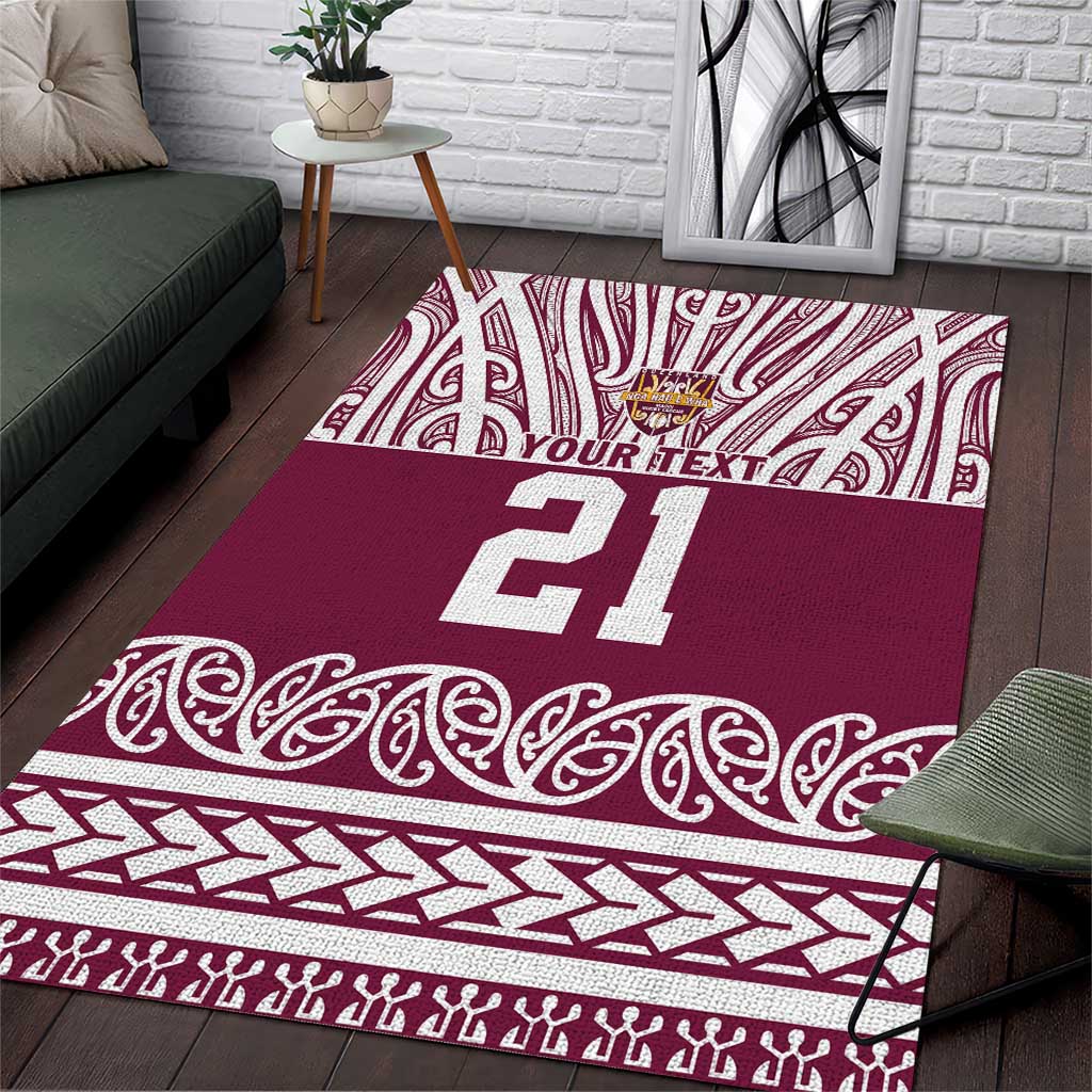 Queensland Maori Nga Hau E Wha Custom Area Rug Polynesian Maori Tribal Pattern