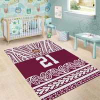 Queensland Maori Nga Hau E Wha Custom Area Rug Polynesian Maori Tribal Pattern