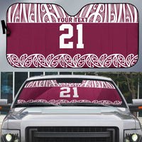Queensland Maori Nga Hau E Wha Custom Auto Sun Shade Polynesian Maori Tribal Pattern - Polynesian Pride