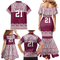 Queensland Maori Nga Hau E Wha Custom Family Matching Mermaid Dress and Hawaiian Shirt Polynesian Maori Tribal Pattern