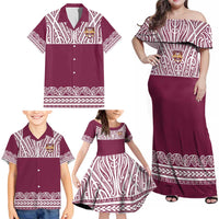 Queensland Maori Nga Hau E Wha Custom Family Matching Off Shoulder Maxi Dress and Hawaiian Shirt Polynesian Maori Tribal Pattern LT9 - Polynesian Pride
