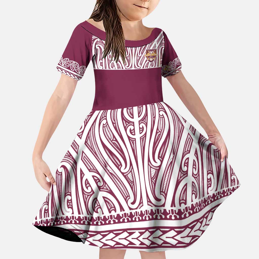 Queensland Maori Nga Hau E Wha Custom Family Matching Puletasi and Hawaiian Shirt Polynesian Maori Tribal Pattern