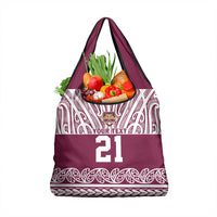 Queensland Maori Nga Hau E Wha Custom Grocery Bag Polynesian Maori Tribal Pattern