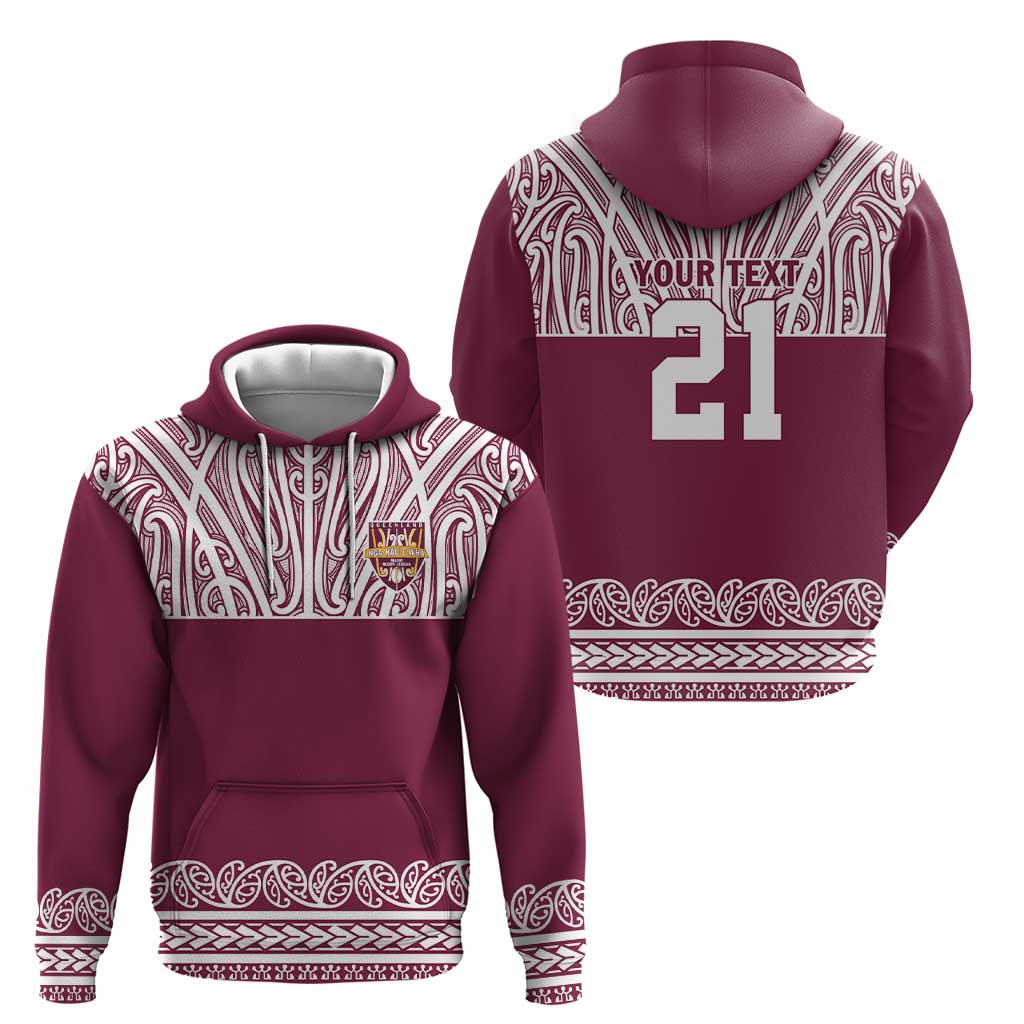 Queensland Maori Nga Hau E Wha Custom Hoodie Polynesian Maori Tribal Pattern